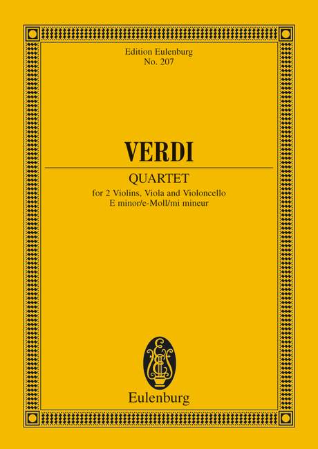 Verdi: String Quartet E minor (Study Score) published by Eulenburg